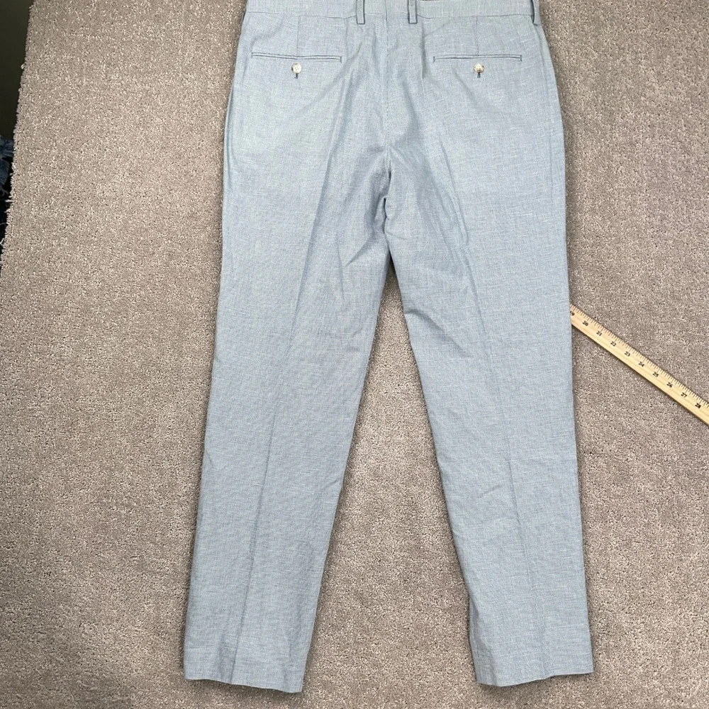 J‎ Crew Ludlow Pants Mens 34W 30L Light Blue Houndstooth Somelos Dress Pants